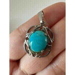 Vintage JJJ sterling silver blue stone Pendant